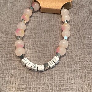 Rise Up- Pink and Silver Beaded Bracelet